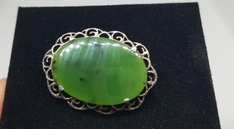 YEŞİM TAŞLI ANTİKA GÜMÜŞ BROŞ