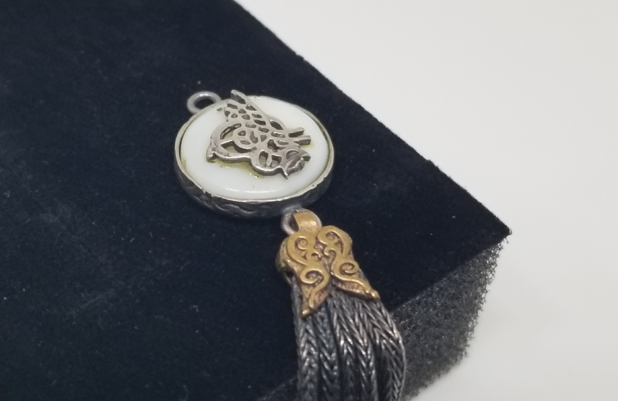 ÜZERİ TUĞRA FİGÜRLÜ GÜMÜŞ KOLYE UCU