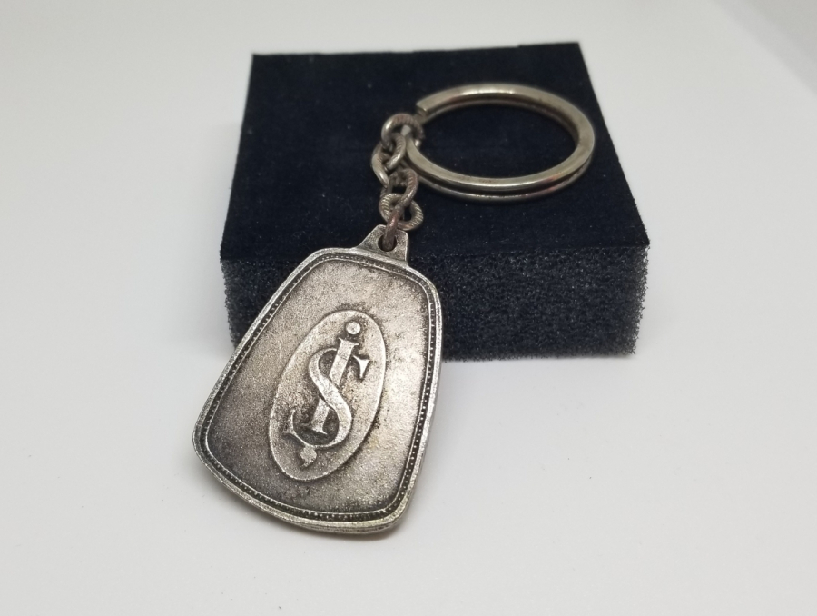 GÜMÜŞ KAPLAMA ANTİKA İŞ BANKASI ANAHTARLIK