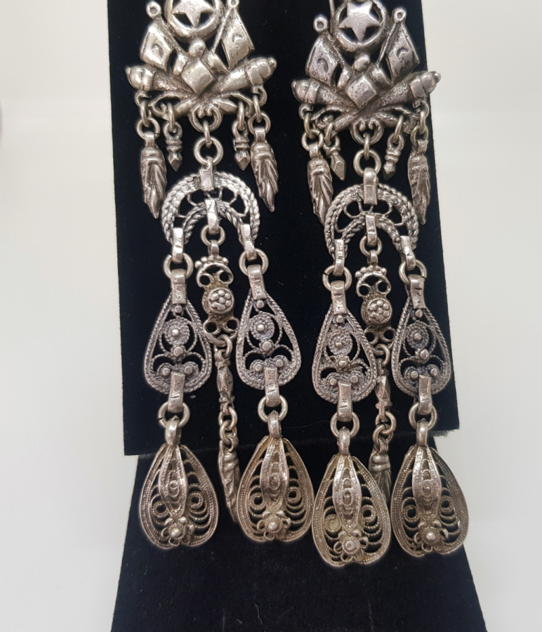 ÜZERİNDE TOPÇU BİRLİĞİ OSMANLI DEVLET ARMASI BULUNAN ÇOK NADİR ÖZEL YAPIM KÜPE