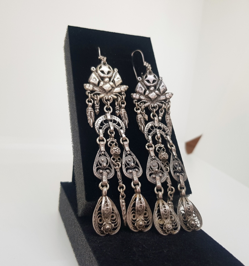 ÜZERİNDE TOPÇU BİRLİĞİ OSMANLI DEVLET ARMASI BULUNAN ÇOK NADİR ÖZEL YAPIM KÜPE