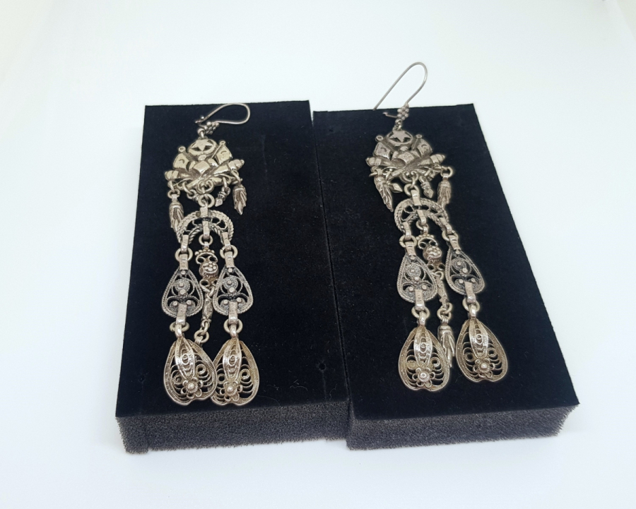 ÜZERİNDE TOPÇU BİRLİĞİ OSMANLI DEVLET ARMASI BULUNAN ÇOK NADİR ÖZEL YAPIM KÜPE