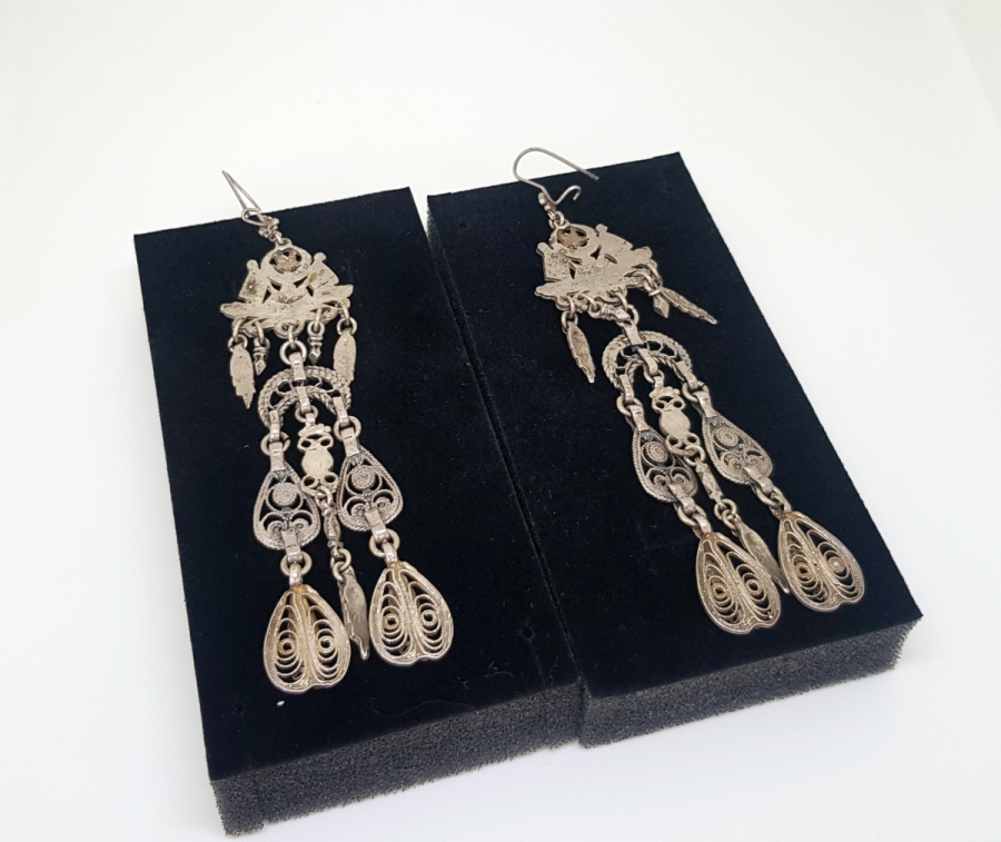 ÜZERİNDE TOPÇU BİRLİĞİ OSMANLI DEVLET ARMASI BULUNAN ÇOK NADİR ÖZEL YAPIM KÜPE