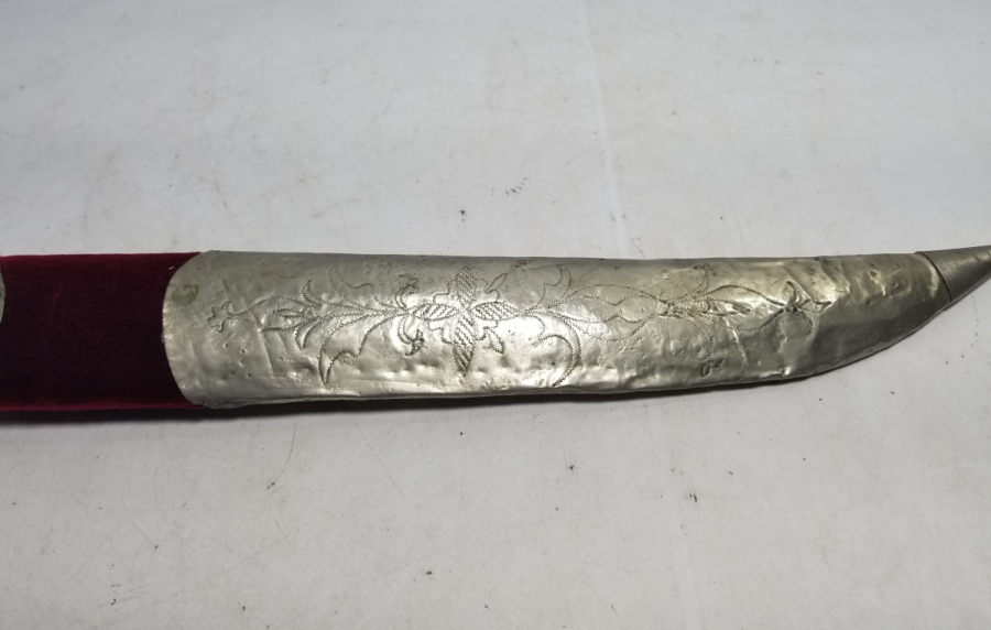 OSMANLI DÖNEMİ DEV BOYDA GADDARE FORMLU USTA DAMGALI BURSA İŞİ KUŞAK KAMASI