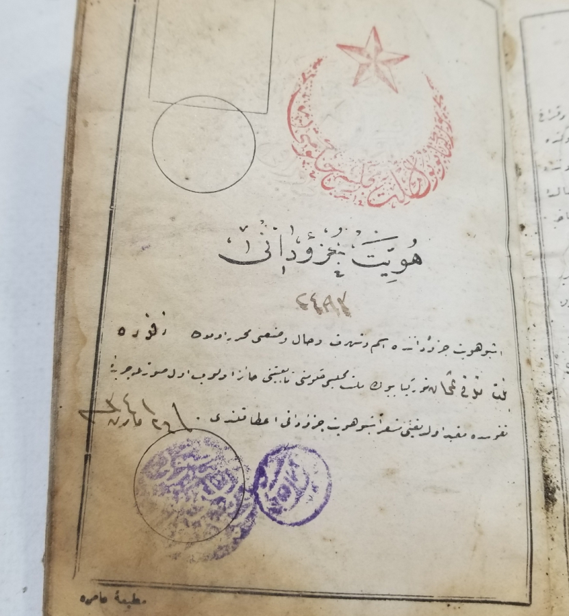 CUMHURİYET BAŞLARI OSMANLICA YAZILI KAFA KAĞIDI - NÜFUS CÜZDANI