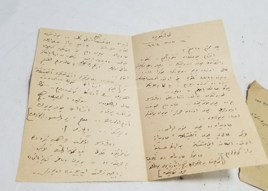 CUMHURİYET BAŞLARI OSMANLICA YAZILI MEKTUP