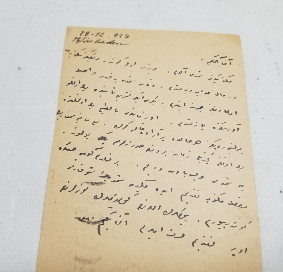 1928 TARİHLİ AVRUPA'DAN YOLLANMIŞ OSMANLICA YAZILI KARTPOSTAL