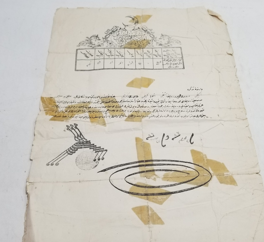 OSMANLI DÖNEMİ MÜSTAHFIZ SINIFINA AİT ÇOK NADİR ASKERİ TEZKERE