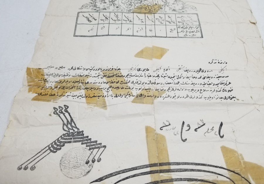 OSMANLI DÖNEMİ MÜSTAHFIZ SINIFINA AİT ÇOK NADİR ASKERİ TEZKERE