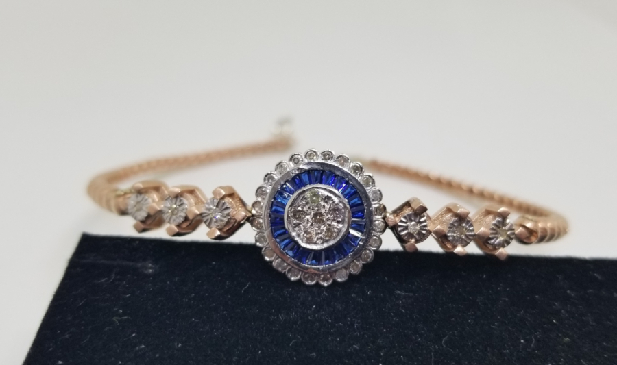 ELMAS TAŞLI ALTIN KAPLAMA BİLEKLİK