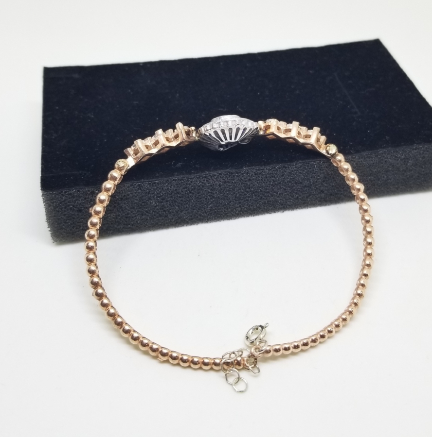 ELMAS TAŞLI ALTIN KAPLAMA BİLEKLİK