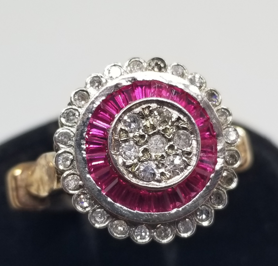 YAKUT - ELMAS VE PIRLANTA TAŞLI ÖZEL YAPIM YÜZÜK