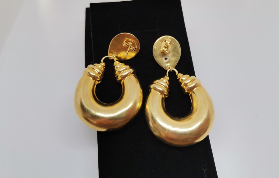 ÖZEL YAPIM ALTIN KAPLAMA GÜMÜŞ KÜPE