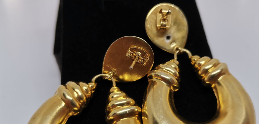 ÖZEL YAPIM ALTIN KAPLAMA GÜMÜŞ KÜPE