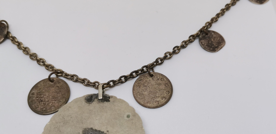 HİLAL FORMLU OSMANLI PARÇALARDAN DİZAYN EDİLMİŞ GERDANLIK