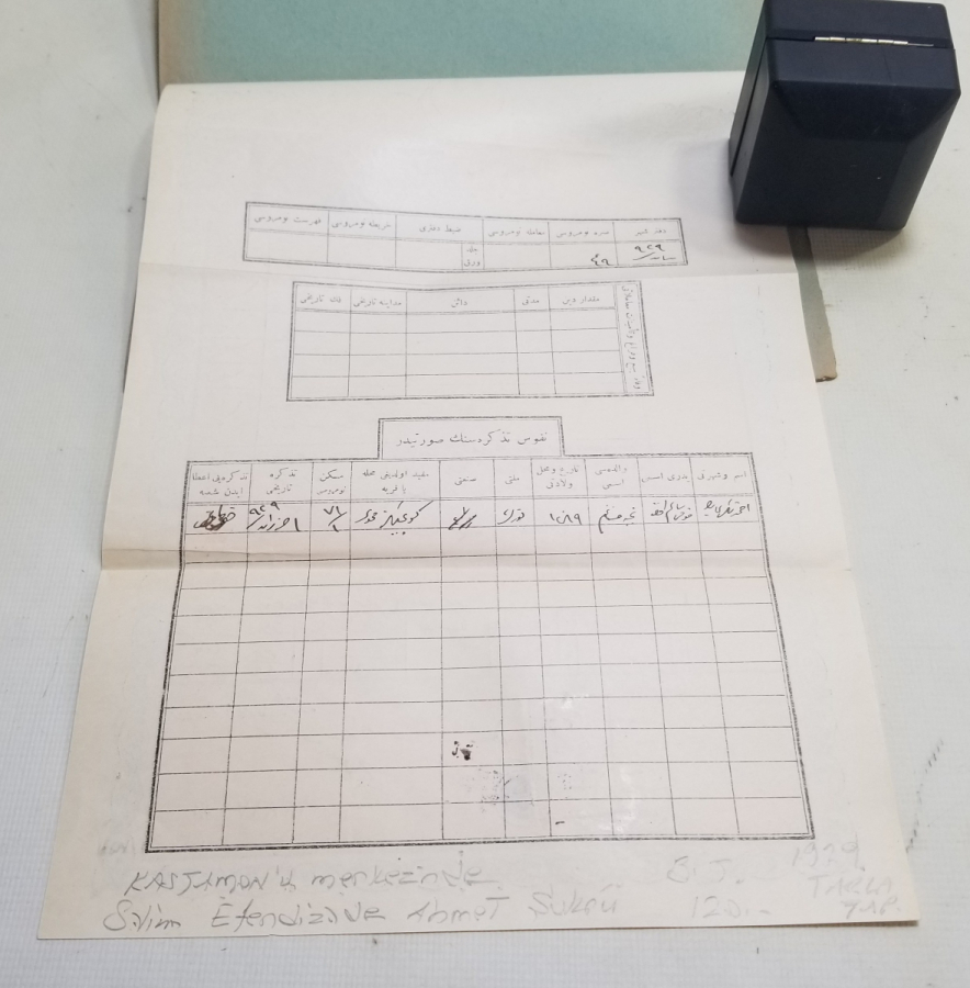 ORİJİNAL KABINDA OSMANLICA YAZILI CUMHURİYET BAŞLARI NADİR TAPU