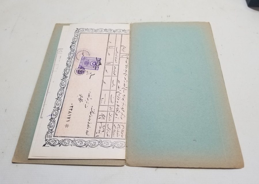 ORİJİNAL KABINDA OSMANLICA YAZILI CUMHURİYET BAŞLARI NADİR TAPU