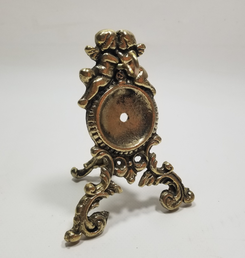 KABARTMA İŞÇİLİKLİ ANTİKA METAL SAAT STANDI