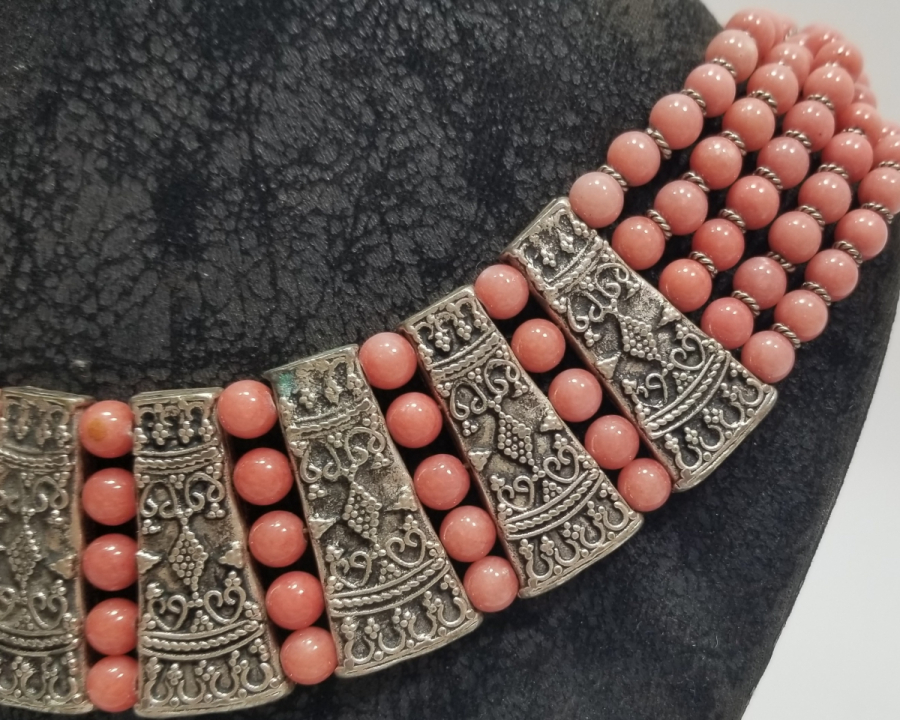 ÖZEL YAPIM DOĞAL TAŞLI ANTİKA GERDANLIK