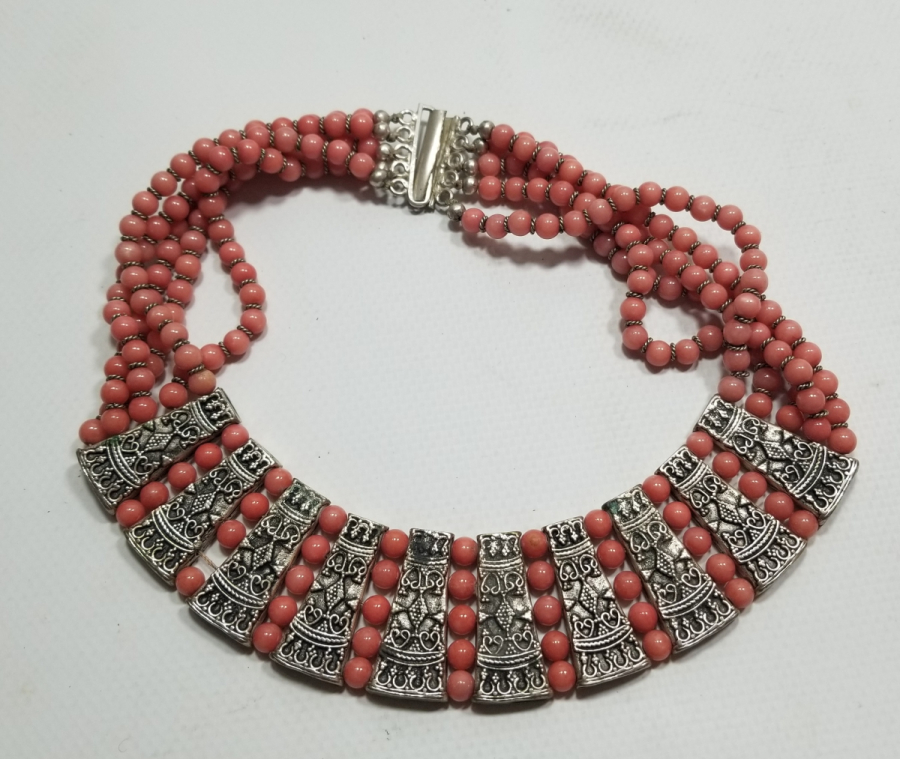 ÖZEL YAPIM DOĞAL TAŞLI ANTİKA GERDANLIK