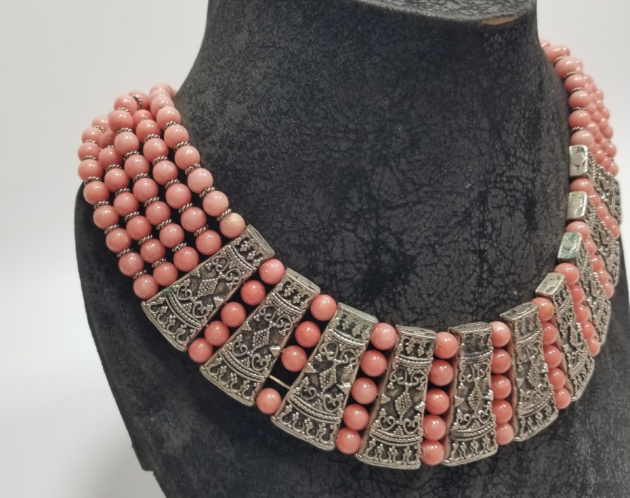 ÖZEL YAPIM DOĞAL TAŞLI ANTİKA GERDANLIK