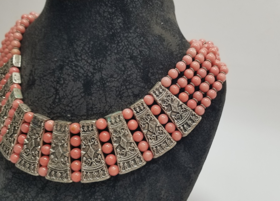 ÖZEL YAPIM DOĞAL TAŞLI ANTİKA GERDANLIK