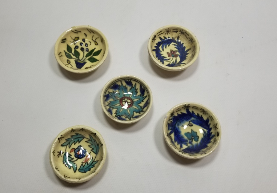 OSMANLI DÖNEMİ KÜTAHYA İŞİ EL BOYAMA KAHVE YANI LOKUMLUĞU LOTU