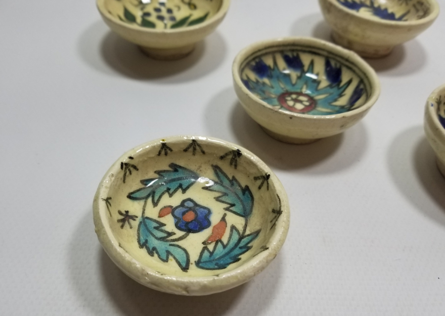 OSMANLI DÖNEMİ KÜTAHYA İŞİ EL BOYAMA KAHVE YANI LOKUMLUĞU LOTU