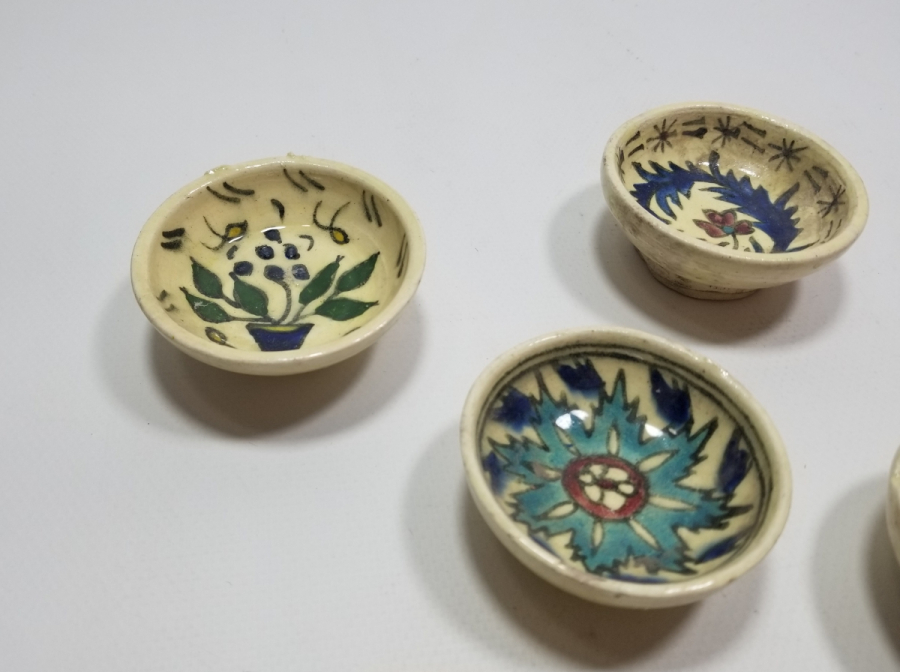 OSMANLI DÖNEMİ KÜTAHYA İŞİ EL BOYAMA KAHVE YANI LOKUMLUĞU LOTU