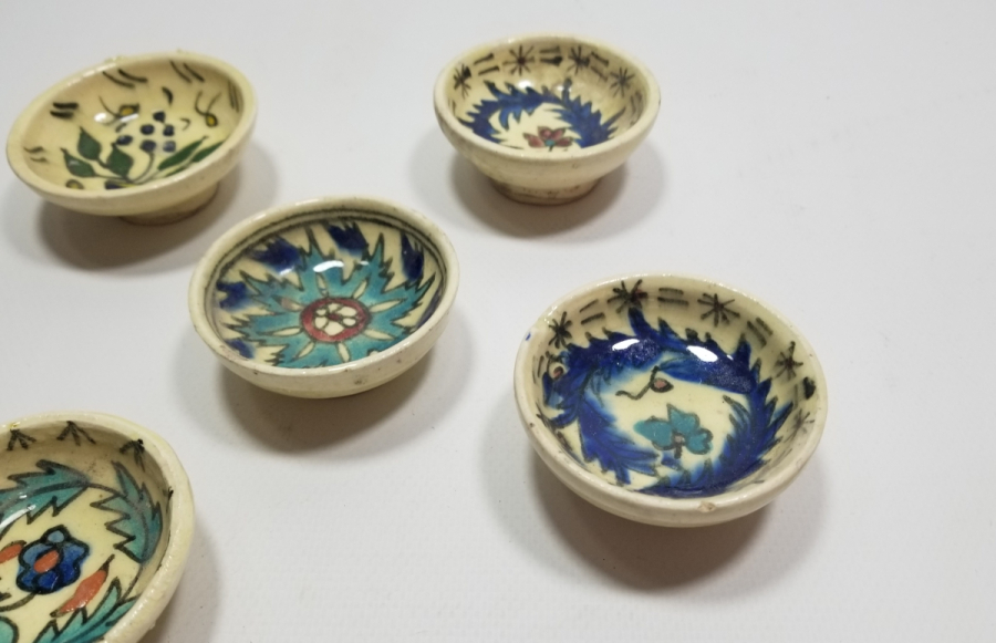 OSMANLI DÖNEMİ KÜTAHYA İŞİ EL BOYAMA KAHVE YANI LOKUMLUĞU LOTU