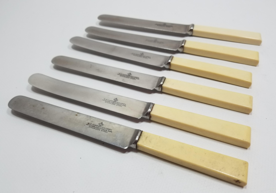 GALALİT SAPLI ANTİKA İNGİLİZ BALIK BIÇAĞI TAKIMI