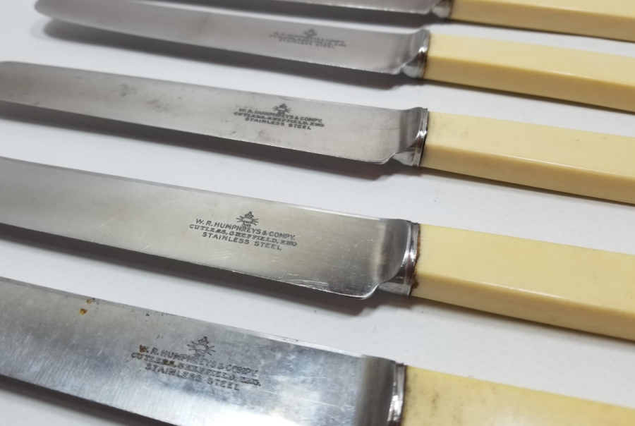 GALALİT SAPLI ANTİKA İNGİLİZ BALIK BIÇAĞI TAKIMI