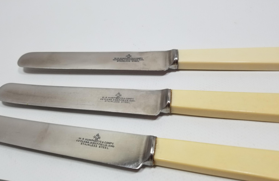 GALALİT SAPLI ANTİKA İNGİLİZ BALIK BIÇAĞI TAKIMI