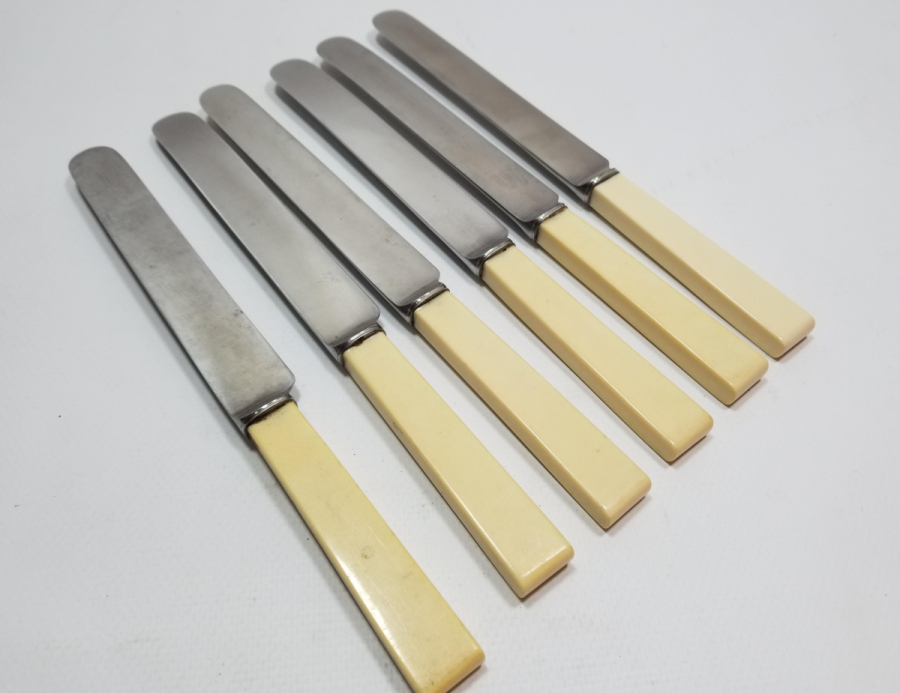 GALALİT SAPLI ANTİKA İNGİLİZ BALIK BIÇAĞI TAKIMI