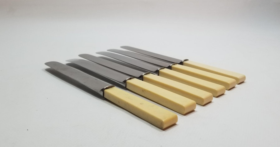 GALALİT SAPLI ANTİKA İNGİLİZ BALIK BIÇAĞI TAKIMI