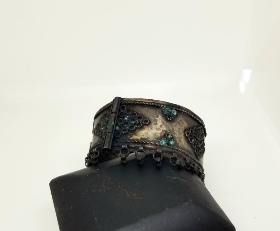 OSMANLI DÖNEMİ ÇOK NADİR ERMENİ YAPIMI GÜMÜŞ KÜRT GELİN BİLEZİĞİ