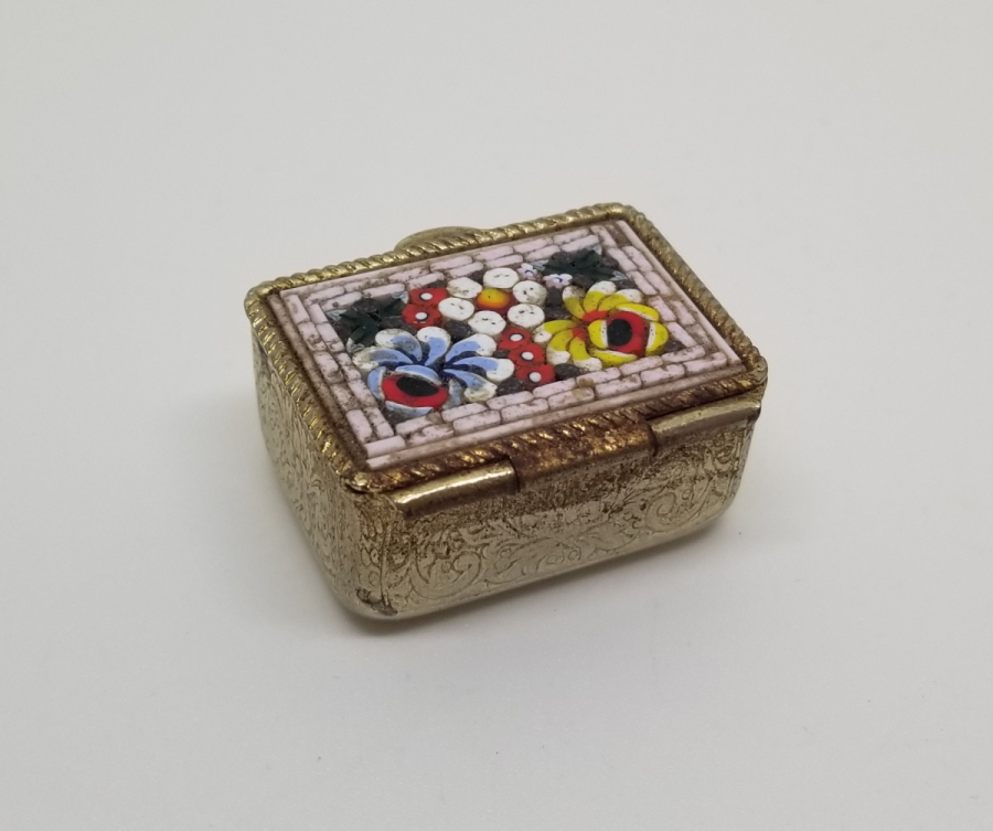 MİKRO MOZAİK ANTİKA KAPAKLI MÜCEVHER KUTUSU