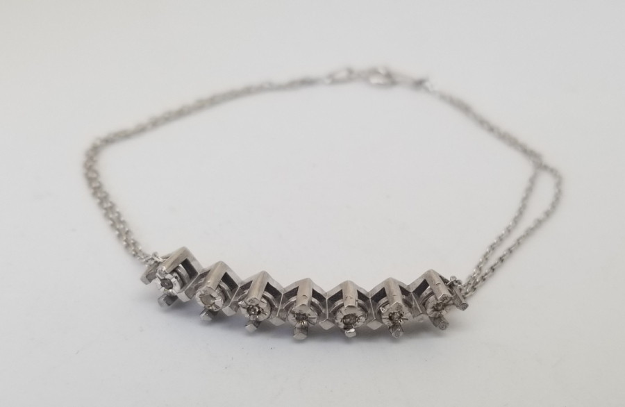 PIRLANTA TAŞLI GÜMÜŞ BİLEZİK - BİLEKLİK