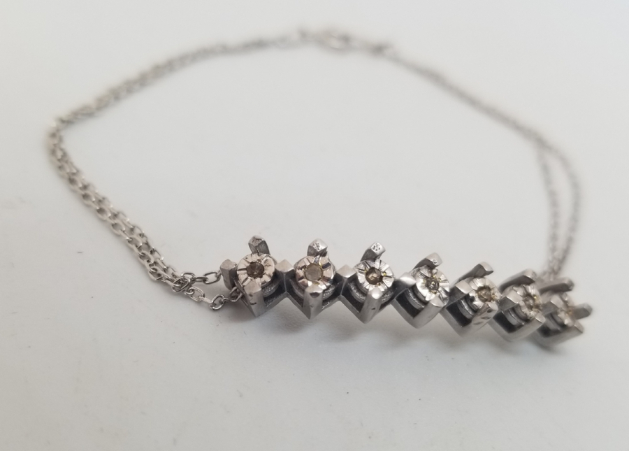 PIRLANTA TAŞLI GÜMÜŞ BİLEZİK - BİLEKLİK