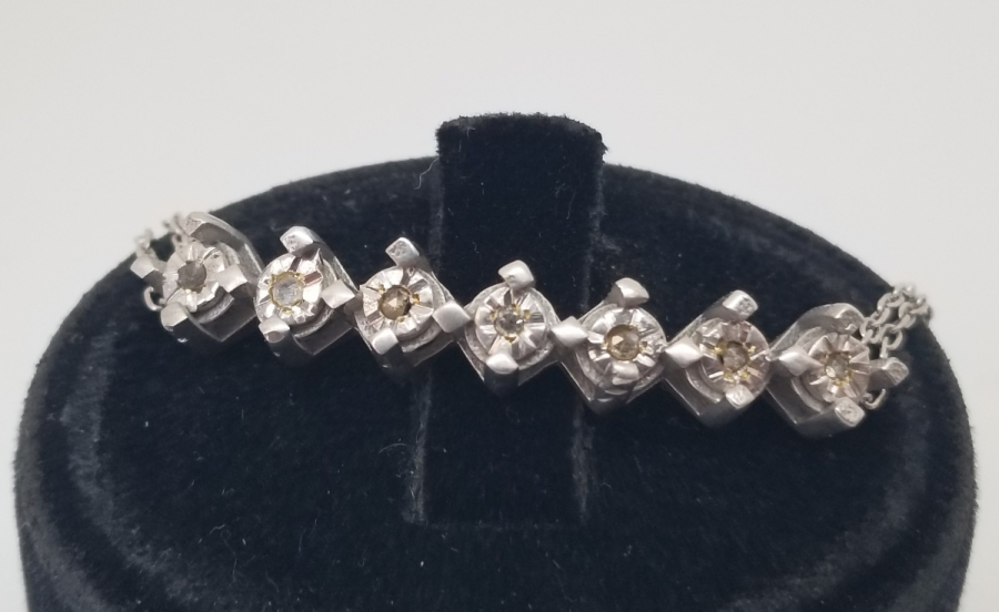 PIRLANTA TAŞLI GÜMÜŞ BİLEZİK - BİLEKLİK