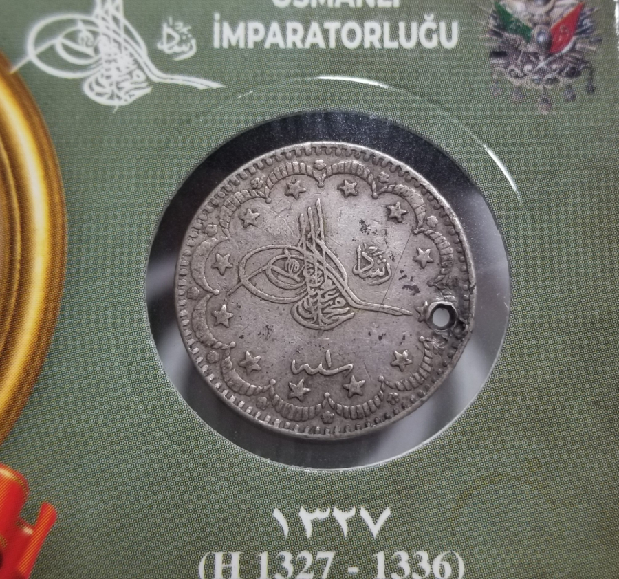 SULTAN MEHMET REŞAT HAN DÖNEMİ GÜMÜŞ 5 KURUŞ MECİDİYE