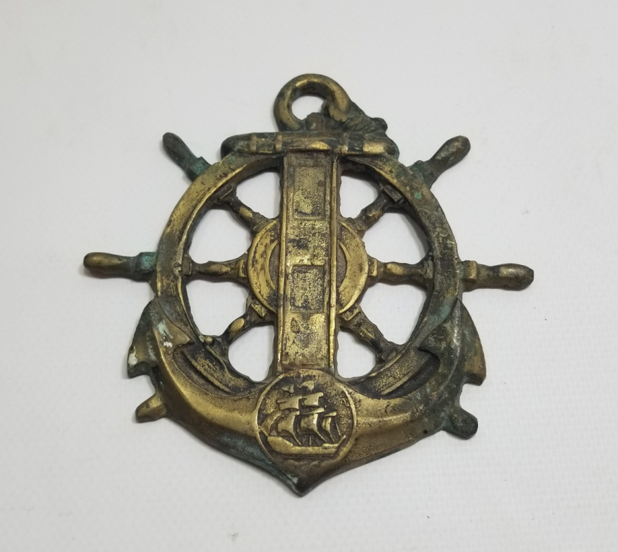 KABARTMA İŞÇİLİKLİ DEKORATİF GEMİ DÜMENİ FORMLU OBJE