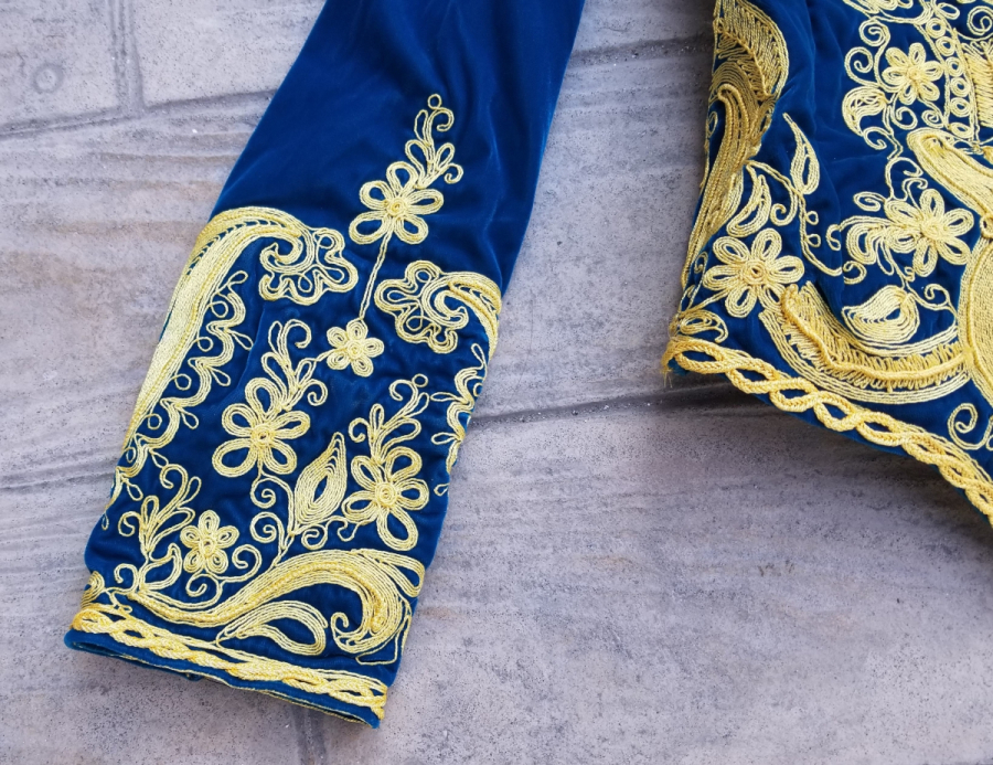 EL YAPIMI ANTİKA İŞLEMELİ KADİFE CEPKEN