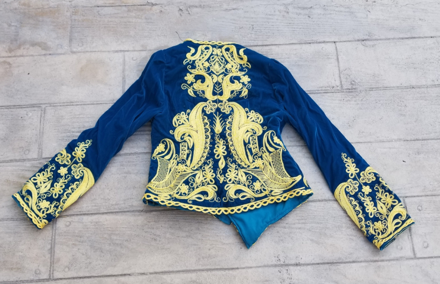 EL YAPIMI ANTİKA İŞLEMELİ KADİFE CEPKEN