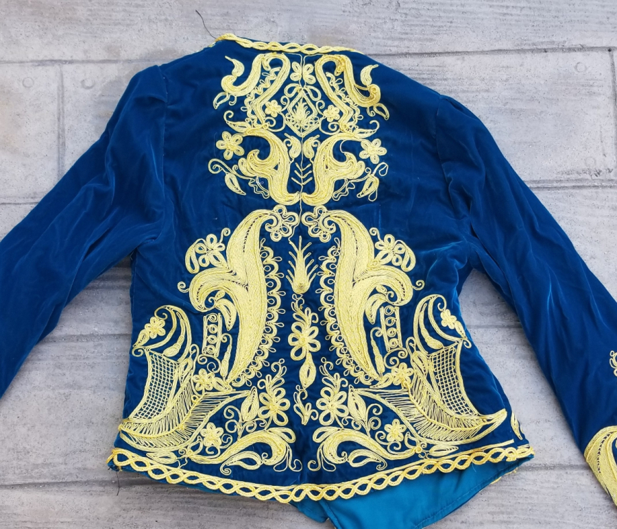 EL YAPIMI ANTİKA İŞLEMELİ KADİFE CEPKEN