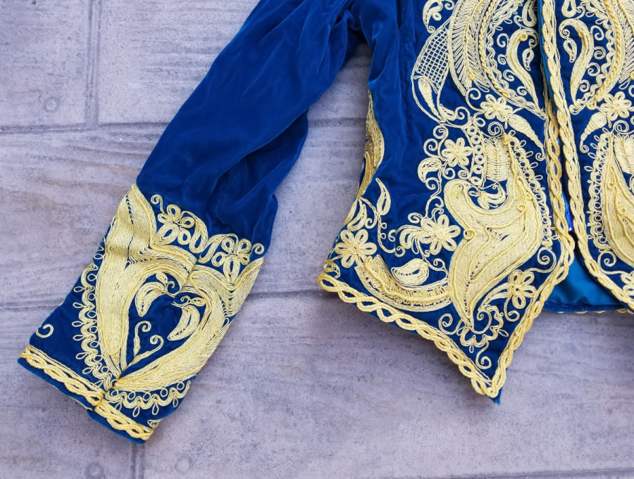 EL YAPIMI ANTİKA İŞLEMELİ KADİFE CEPKEN