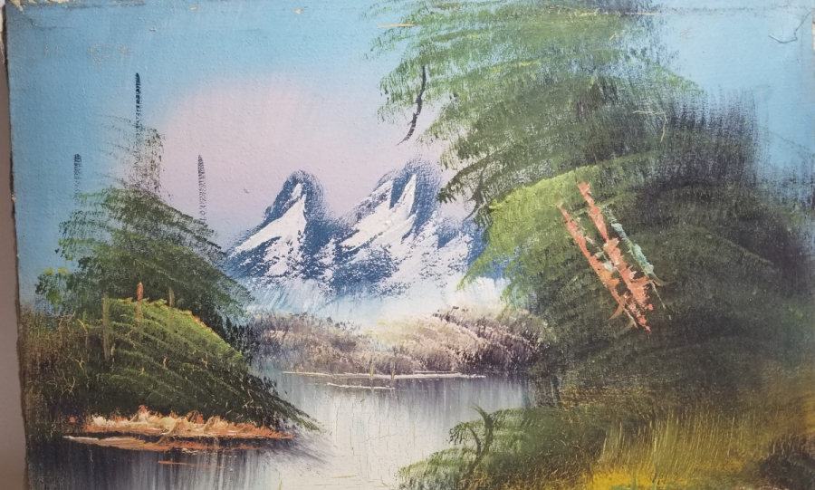 TUVAL ÜZERİ YAĞLI BOYA ANTİKA MANZARA TABLOSU