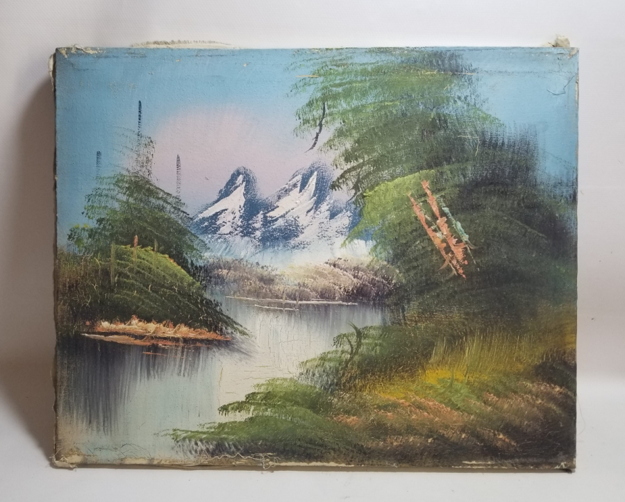 TUVAL ÜZERİ YAĞLI BOYA ANTİKA MANZARA TABLOSU