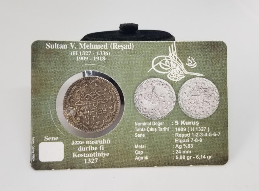 SULTAN MEHMET REŞAT HAN DÖNEMİ GÜMÜŞ 5 KURUŞ MECİDİYE