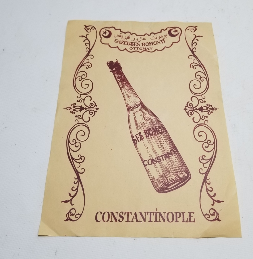 OSMANLI DÖNEMİ ÇOK NADİR BOMONTİ GAZOZ REKLAMI AFİŞİ